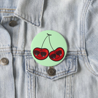 Cartoon Spaß & Coole Backwaren mit Sonnenbrille Button