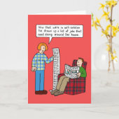 Cartoon Spaß, Couple und Chores. Karte (Gelbe Blume)