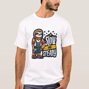 Cartoon-Spaß Faultier-Workout - Langsam und Bestän T-Shirt