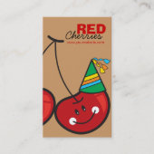 Cartoon-Spaß und Rotkäsekirschen mit Party-Hasen Visitenkarte (Vorderseite)