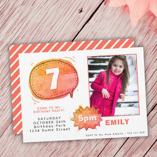 Cartoon Speech Bubble Foto Girl Geburtstag Einladung