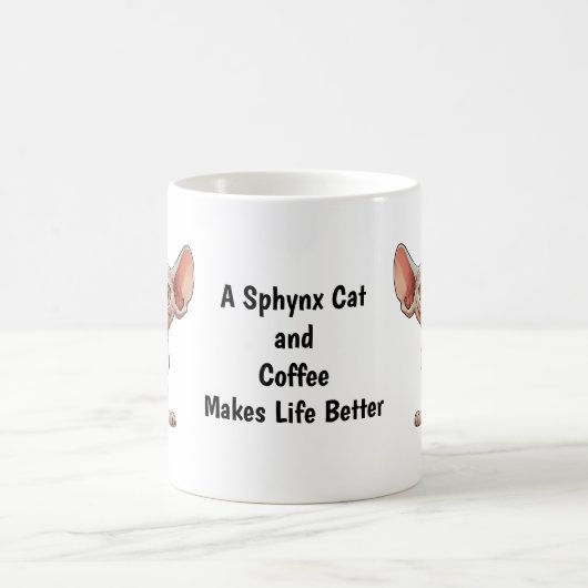 Cartoon Sphynx Cat Kaffeetasse (Mittel)