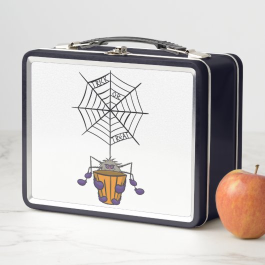 Cartoon Spider hängt von Webhaltereitern ab Metall Brotdose (Beispiel)