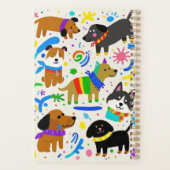 Cartoon spielerische Welpen Planer (Rückseite)