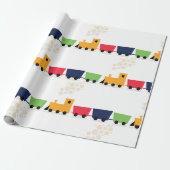 Cartoon-Spielzeug-Zug-Dampflokomotive Geschenkpapier (Ungerollt)