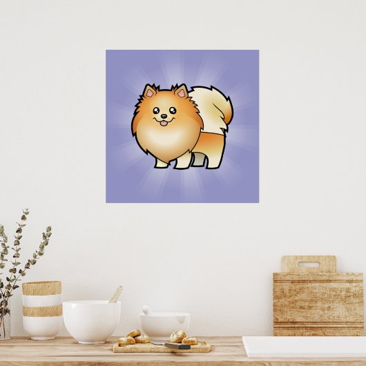 Cartoon Spitz Poster (Küche)