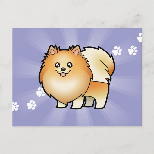 Cartoon Spitz Postkarte (Vorderseite)