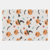 Cartoon Spooky Geist und Retro Kürbis Geschenkpapier Set (Vorderseite 3)