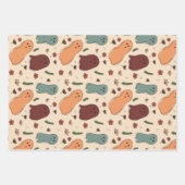 Cartoon Spooky Geist und Retro Kürbis Geschenkpapier Set (Vorderseite)