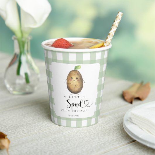 Cartoon Spud Baby Dusche Pappbecher (In Situ)