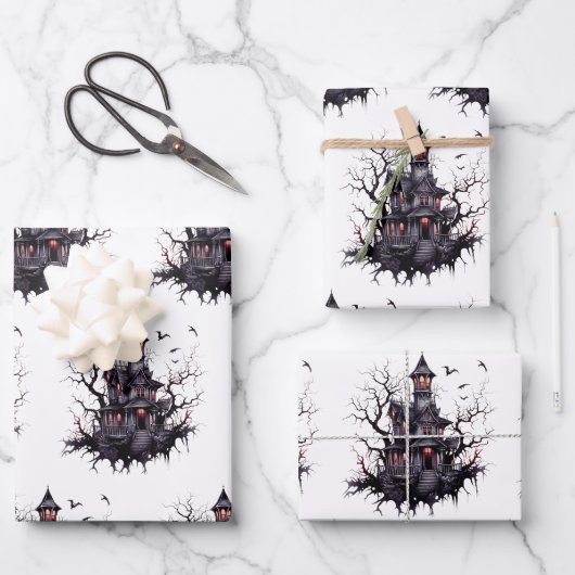 Cartoon Spuk House Wrapper Geschenkpapier Set (Vorderseite)