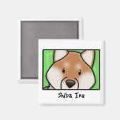 Cartoon Square Shiba Inu Magnet (Vorderseite/Rückseite)