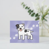 Cartoon Staffordshire Bull Terrier Postkarte (Stehend Vorderseite)