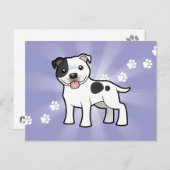 Cartoon Staffordshire Bull Terrier Postkarte (Vorne/Hinten)