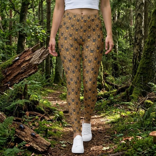 Cartoon Stag Käfer Muster Leggings