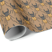 Cartoon Stag Käfer Wrapping Paper Geschenkpapier (Rolleneckpunkt)