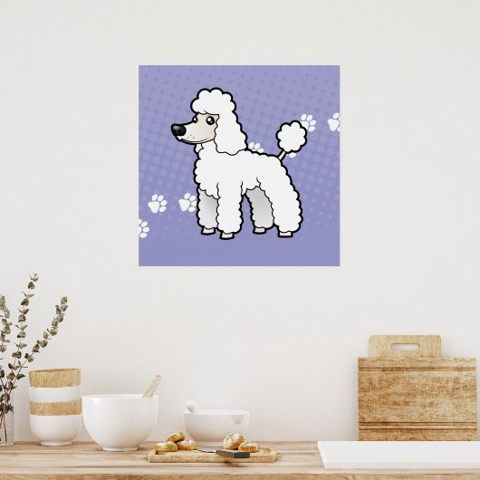 Cartoon Standard/Miniatur/Spielzeug Poodle (Welpen Poster (Küche)