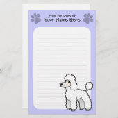 Cartoon Standard/Miniatur-/Spielzeug-Pudel (Welpe Briefpapier (Vorne/Hinten)