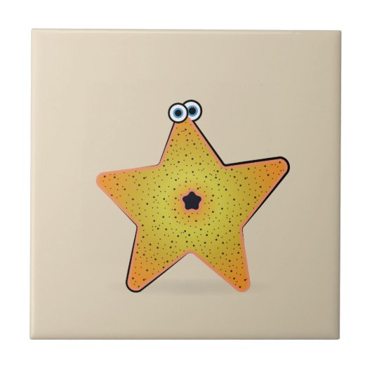 Cartoon Starfish Fliese (Vorderseite)