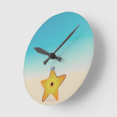 Cartoon Starfish Runde Wanduhr (Winkel)