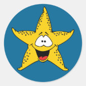 Cartoon Starfish Runder Aufkleber (Vorderseite)