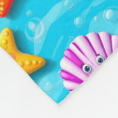 Cartoon Starfish und Muscheln Fleecedecke (Ecke)