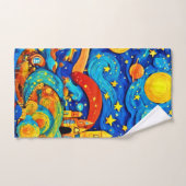 Cartoon Starry Night Art Badhandtuch Set (Handtuch)