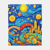 Cartoon Starry Night Art Fleecedecke (Vorderseite)