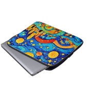 Cartoon Starry Night Art Laptopschutzhülle (Vorne Knopf)