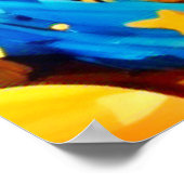 Cartoon Starry Night Art Poster (Ecke)