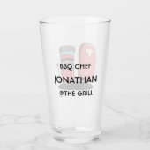 Cartoon Steak & Sauce Custom GRILLEN Koch Glas (Rückseite)