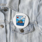 Cartoon Steamship auf Ocean Waves Nautic Art Button (Beispiel)