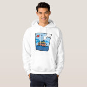 Cartoon Steamship auf Ocean Waves Nautic Art Hoodie (Vorne ganz)