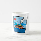Cartoon Steamship auf Ocean Waves Nautic Art Kaffeetasse