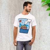 Cartoon Steamship auf Ocean Waves Nautic Art T-Shirt