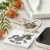 Cartoon Steche Tanzen Wildebeest Akryllischer Schl Schlüsselanhänger (Vorderseite rechts)