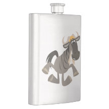 Cartoon Steche Tanzen Wildebeest Classic Flask