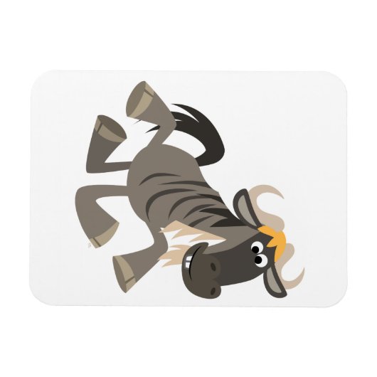 Cartoon Steche Tanzen Wildebeest Flexible Magnet (Horizontal)