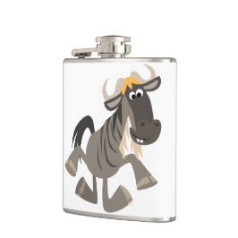 Cartoon Steche Tanzen Wildebeest Hippie Flasche Flachmann