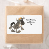 Cartoon Steche Tanzen Wildebeest Shipping Label (Insitu)