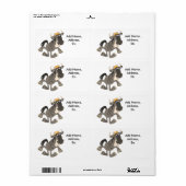 Cartoon Steche Tanzen Wildebeest Shipping Label (Vorne)