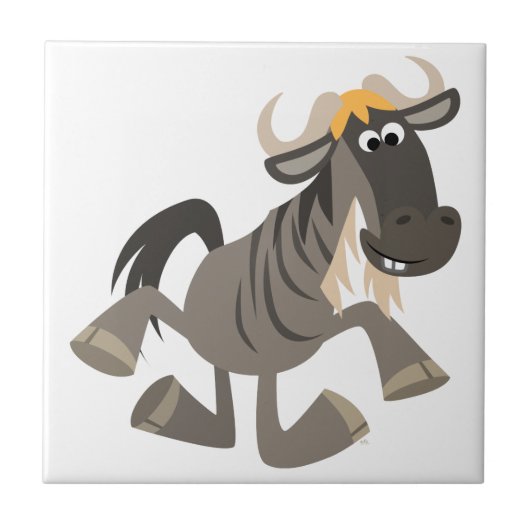 Cartoon Steche Tanzen Wildebeest Tile Fliese (Vorderseite)