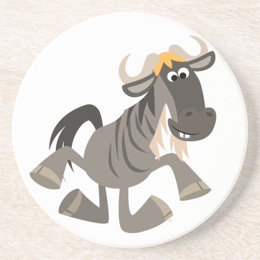 Cartoon Steche Tanzen Wildebeest Untersetzer (Vorne)