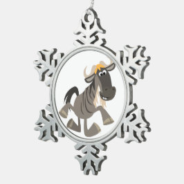 Cartoon Steche Tanzen Wildebeest Zinntänzer Schneeflocken Zinn-Ornament