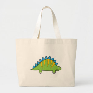 Cartoon stegosaurus dino jumbo stoffbeutel