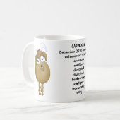 Cartoon-Steinbockziege mit den Merkmalen Kaffeetasse (Vorderseite Links)