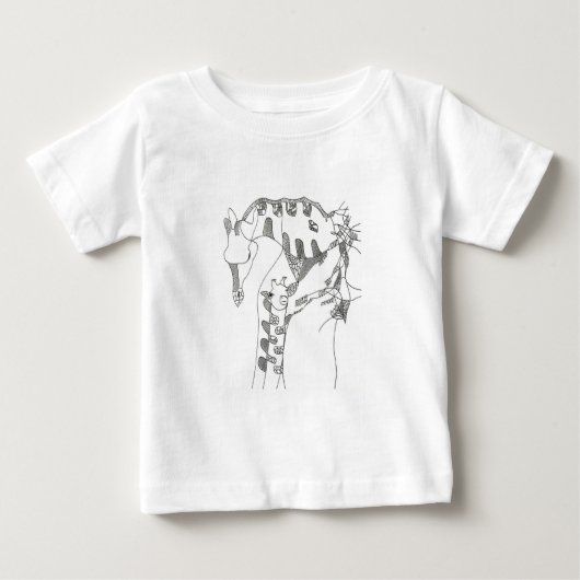 Cartoon stick figure giraffe mom and son T-shirts (Vorderseite)
