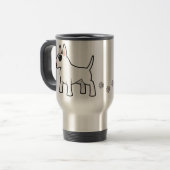 Cartoon-Stier-Terrier Reisebecher (Vorderseite Links)