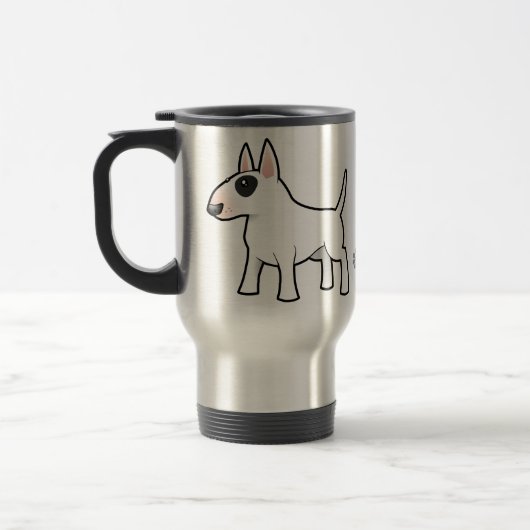 Cartoon-Stier-Terrier Reisebecher (Links)