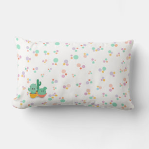 Cartoon-Stil Cacti mehrfarbige Polka Dots Lendenkissen